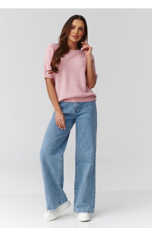 1112940 Short sleeve sweater model 224079 Makadamia