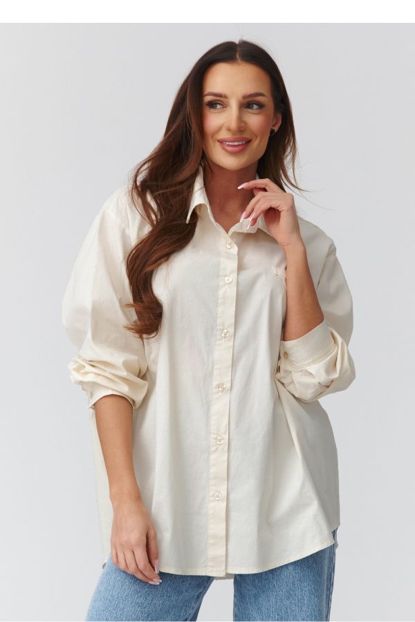 Long sleeve shirt model 224101 Makadamia