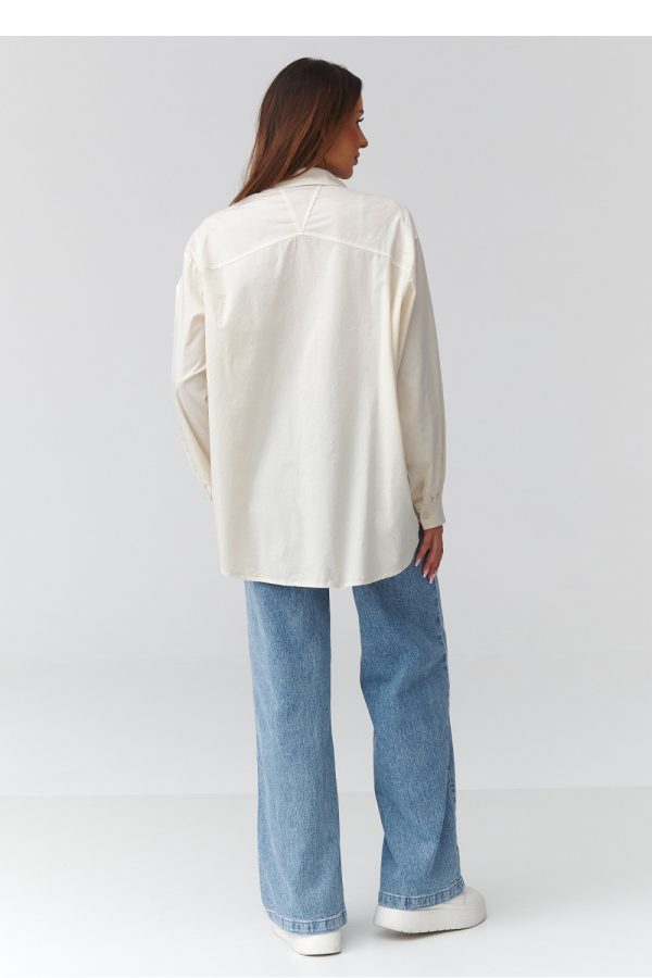 Long sleeve shirt model 224101 Makadamia